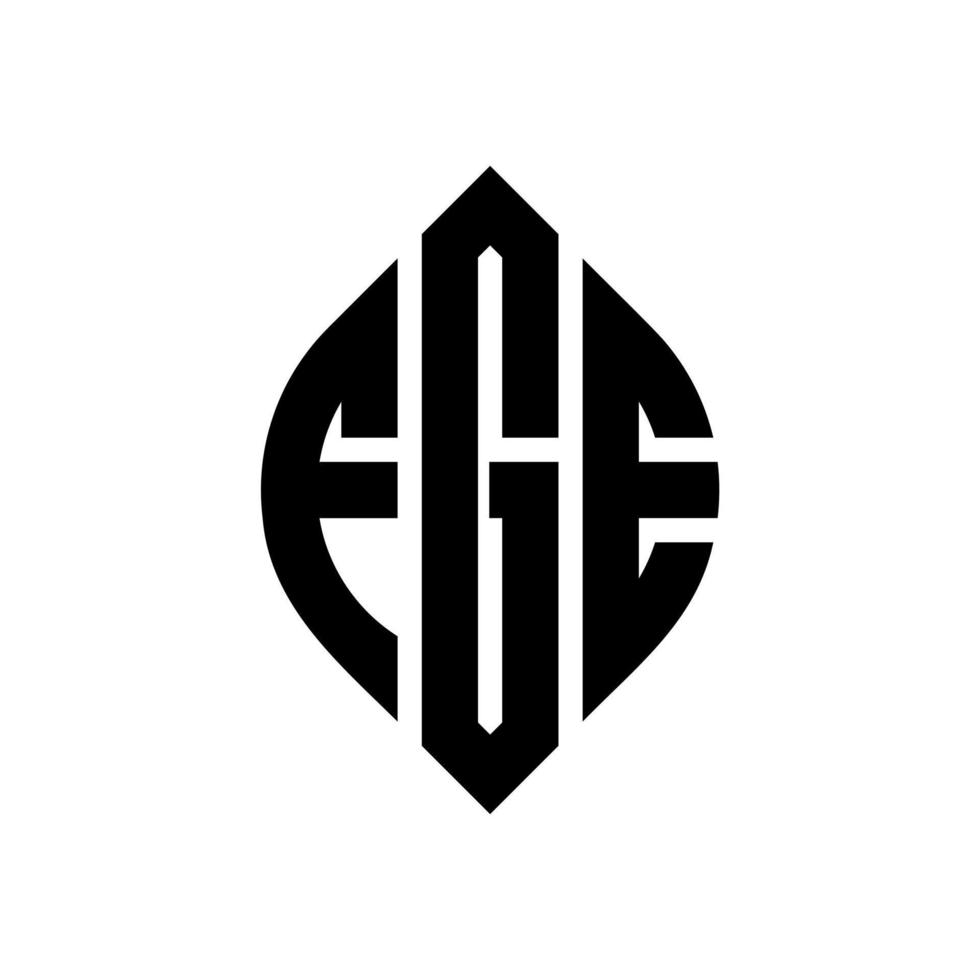 diseño de logotipo de letra de círculo fge con forma de círculo y elipse. fge letras elipses con estilo tipográfico. las tres iniciales forman un logo circular. fge círculo emblema resumen monograma letra marca vector. vector