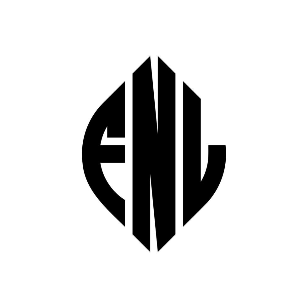 diseño de logotipo de letra de círculo fnl con forma de círculo y elipse. fnl letras elipses con estilo tipográfico. las tres iniciales forman un logo circular. vector de marca de letra de monograma abstracto del emblema del círculo fnl.