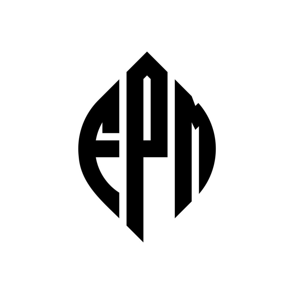 diseño de logotipo de letra de círculo fpm con forma de círculo y elipse. Letras de elipse fpm con estilo tipográfico. las tres iniciales forman un logo circular. vector de marca de letra de monograma abstracto del emblema del círculo fpm.