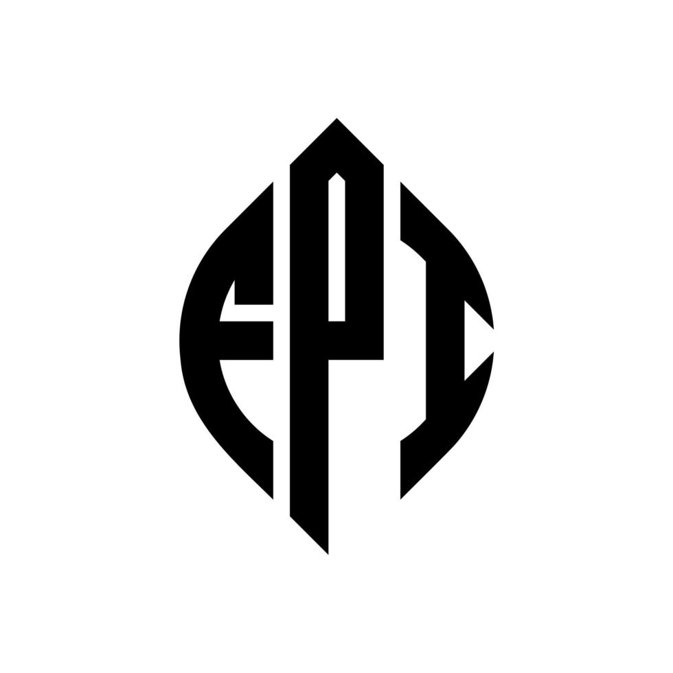 diseño de logotipo de letra de círculo fpi con forma de círculo y elipse. Letras de elipse fpi con estilo tipográfico. las tres iniciales forman un logo circular. vector de marca de letra de monograma abstracto del emblema del círculo fpi.