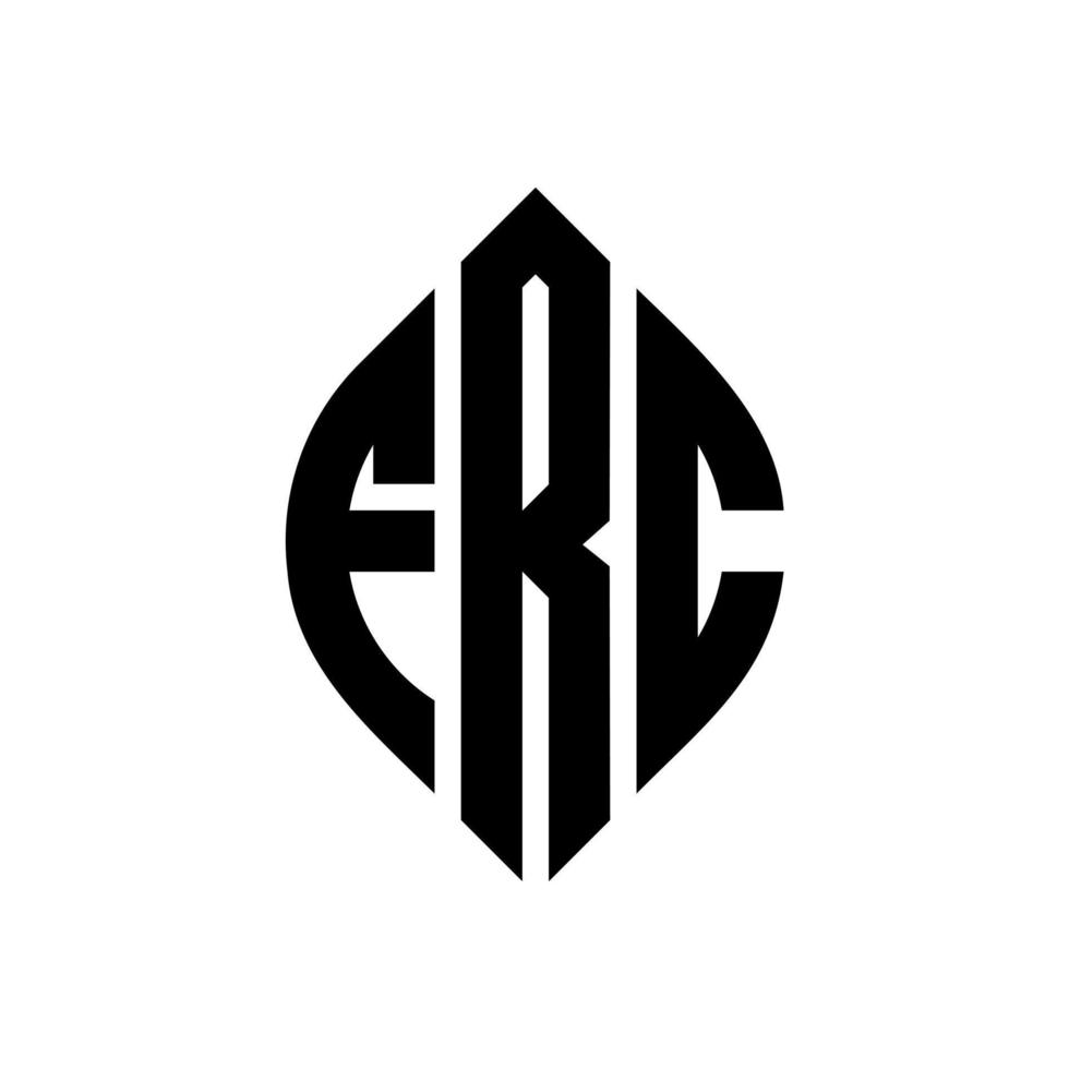 diseño de logotipo de letra de círculo frc con forma de círculo y elipse. Frc letras elipses con estilo tipográfico. las tres iniciales forman un logo circular. vector de marca de letra de monograma abstracto del emblema del círculo frc.