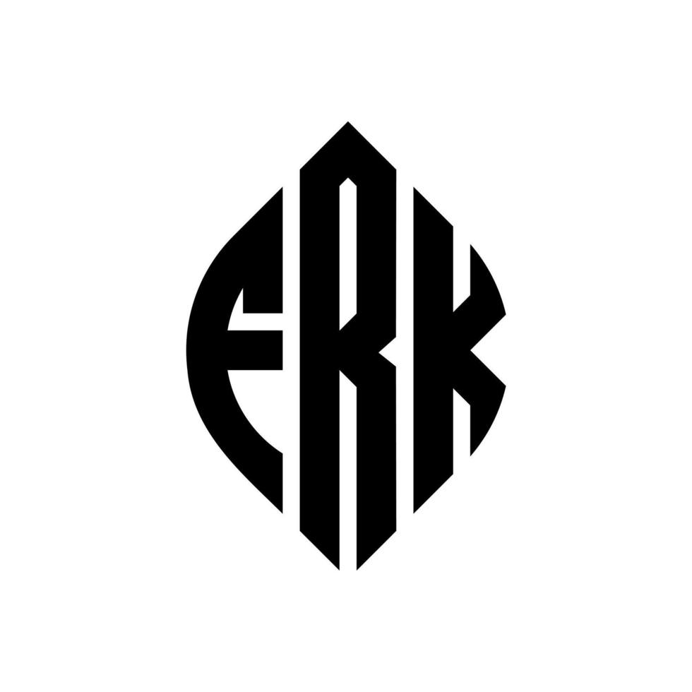 diseño de logotipo de letra de círculo frk con forma de círculo y elipse. frk letras elipses con estilo tipográfico. las tres iniciales forman un logo circular. frk círculo emblema resumen monograma letra marca vector. vector