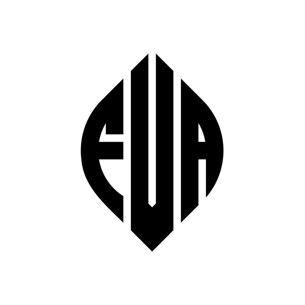 diseño de logotipo de letra de círculo fva con forma de círculo y elipse. fva letras elipses con estilo tipográfico. las tres iniciales forman un logo circular. vector de marca de letra de monograma abstracto del emblema del círculo fva.