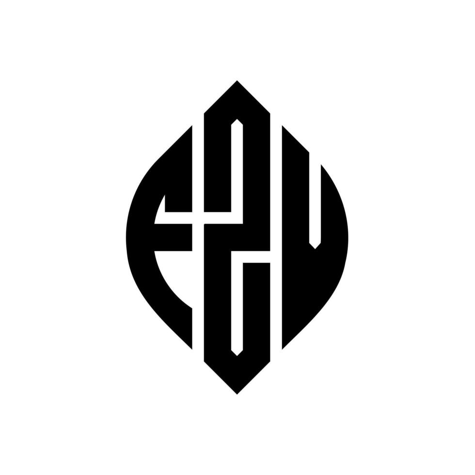 diseño de logotipo de letra de círculo fzv con forma de círculo y elipse. fzv letras elipses con estilo tipográfico. las tres iniciales forman un logo circular. vector de marca de letra de monograma abstracto del emblema del círculo fzv.