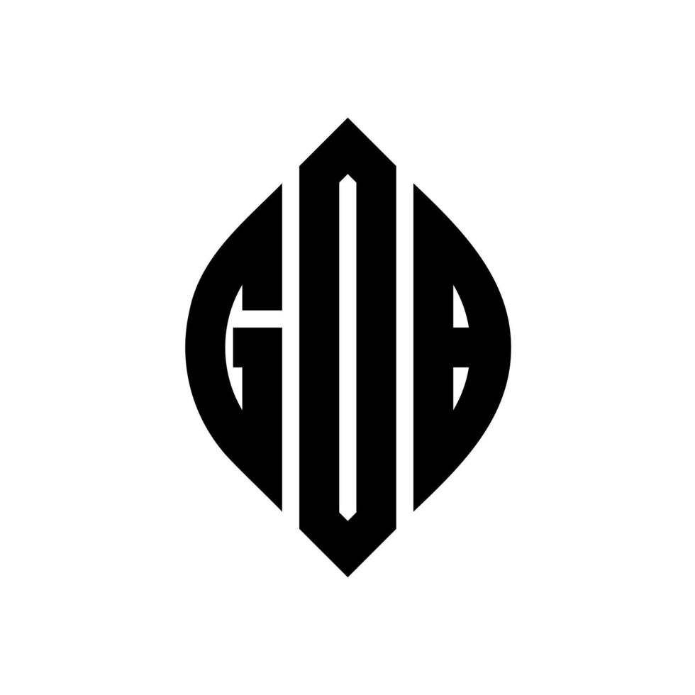 GDB circle letter logo design with circle and ellipse shape. GDB ellipse letters with typographic style. The three initials form a circle logo. GDB Circle Emblem Abstract Monogram Letter Mark Vector. vector