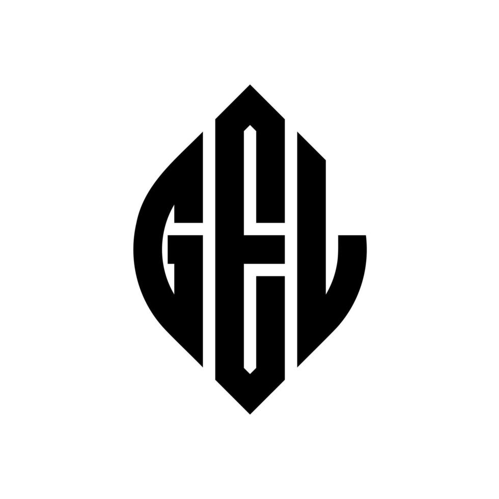 GEL circle letter logo design with circle and ellipse shape. GEL ellipse letters with typographic style. The three initials form a circle logo. GEL Circle Emblem Abstract Monogram Letter Mark Vector. vector