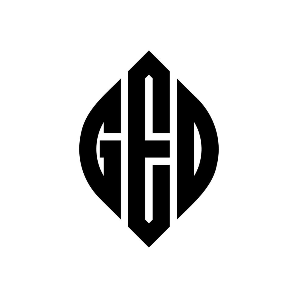 GEO circle letter logo design with circle and ellipse shape. GEO ellipse letters with typographic style. The three initials form a circle logo. GEO Circle Emblem Abstract Monogram Letter Mark Vector. vector