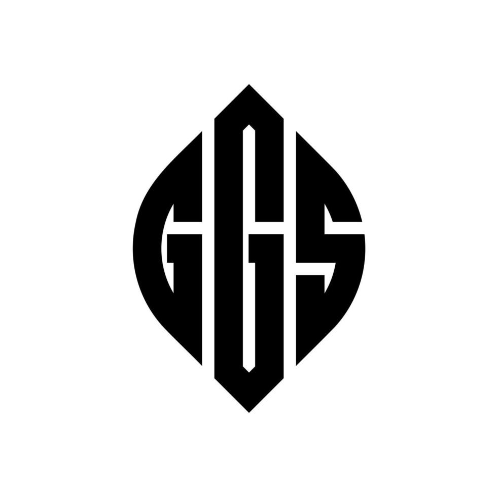 GGS circle letter logo design with circle and ellipse shape. GGS ellipse letters with typographic style. The three initials form a circle logo. GGS Circle Emblem Abstract Monogram Letter Mark Vector. vector