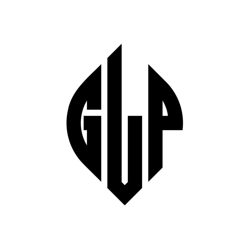diseño de logotipo de letra de círculo glp con forma de círculo y elipse. glp letras elipses con estilo tipográfico. las tres iniciales forman un logo circular. vector de marca de letra de monograma abstracto del emblema del círculo glp.