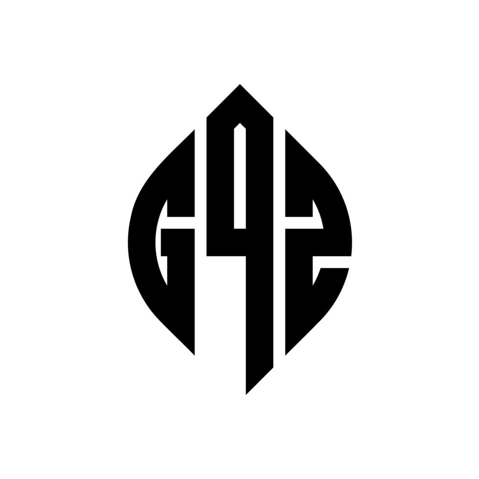 diseño de logotipo de letra circular gqz con forma de círculo y elipse. gqz letras elipses con estilo tipográfico. las tres iniciales forman un logo circular. vector de marca de letra de monograma abstracto del emblema del círculo gqz.