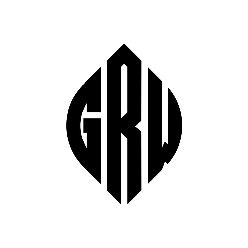 diseño de logotipo de letra de círculo grw con forma de círculo y elipse. grw letras elipses con estilo tipográfico. las tres iniciales forman un logo circular. grw círculo emblema resumen monograma letra marca vector. vector