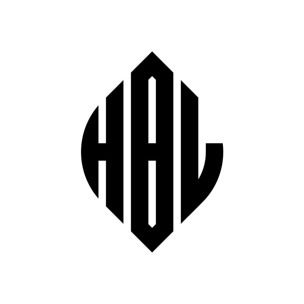 diseño de logotipo de letra de círculo hbl con forma de círculo y elipse. letras de elipse hbl con estilo tipográfico. las tres iniciales forman un logo circular. vector de marca de letra de monograma abstracto de emblema de círculo hbl.