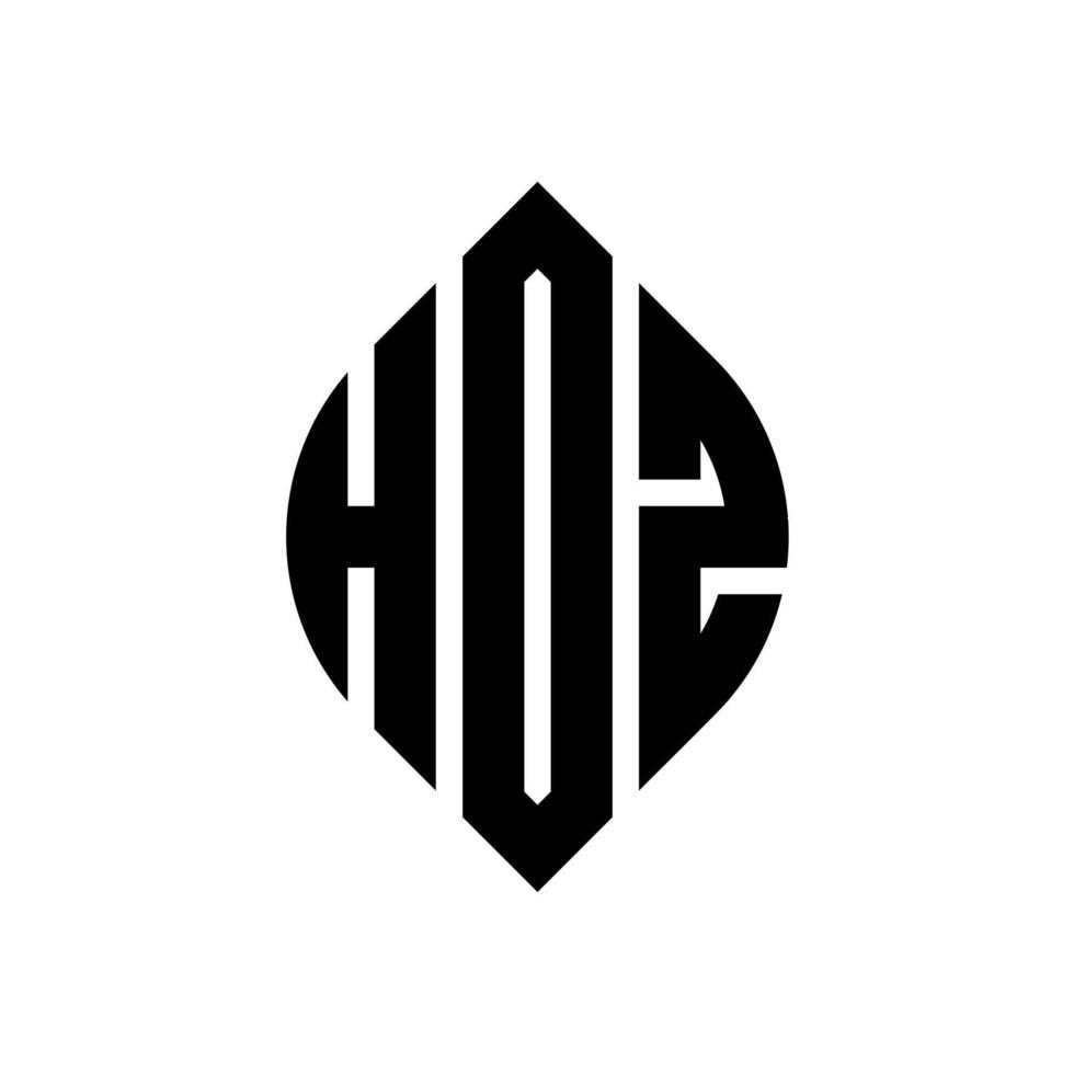 diseño de logotipo de letra de círculo hdz con forma de círculo y elipse. letras de elipse hdz con estilo tipográfico. las tres iniciales forman un logo circular. vector de marca de letra de monograma abstracto del emblema del círculo hdz.