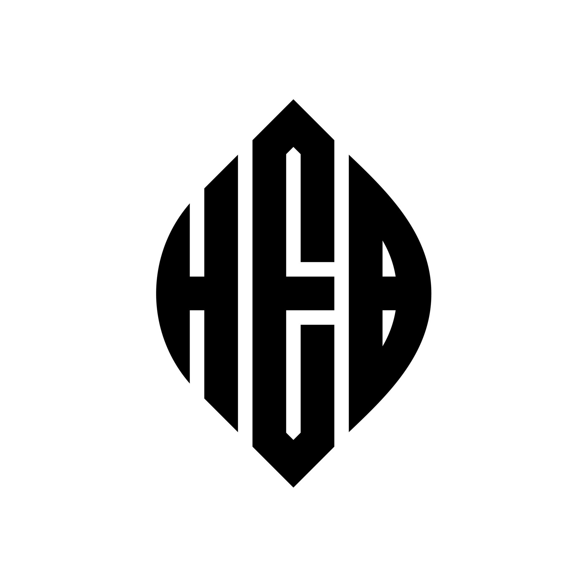 diseño de logotipo de letra de círculo heb con forma de círculo y