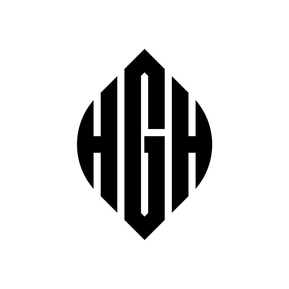 diseño de logotipo de letra de círculo hgh con forma de círculo y elipse. hgh letras elipses con estilo tipográfico. las tres iniciales forman un logo circular. hgh círculo emblema resumen monograma letra marca vector. vector