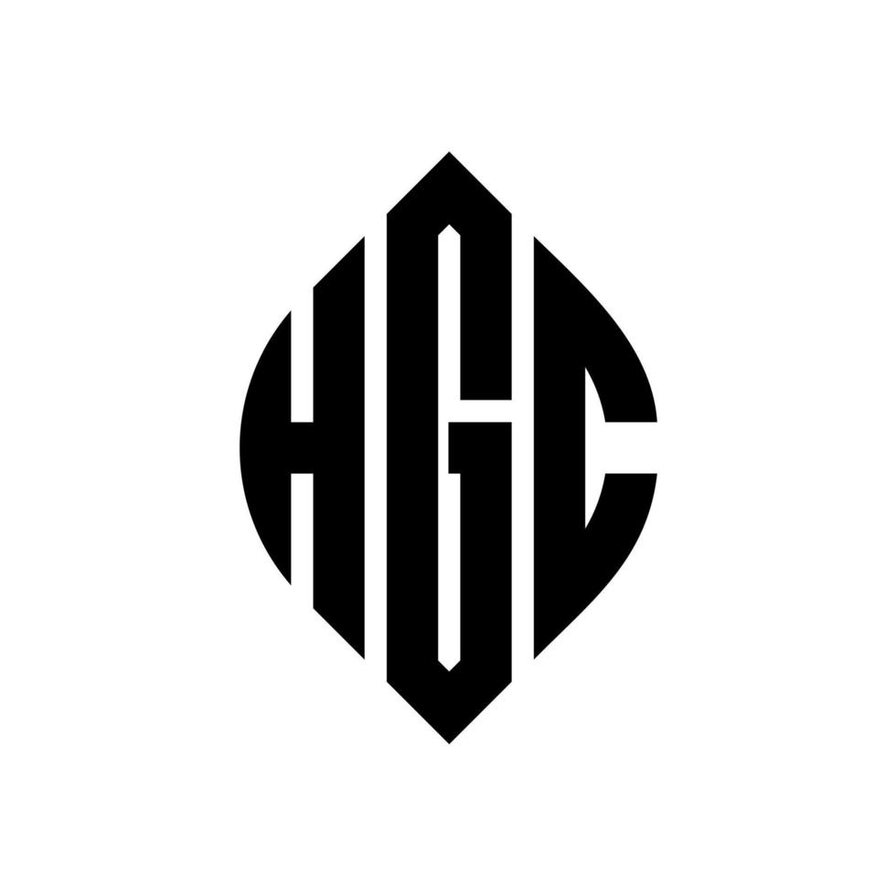 diseño de logotipo de letra de círculo hgc con forma de círculo y elipse. hgc letras elipses con estilo tipográfico. las tres iniciales forman un logo circular. vector de marca de letra de monograma abstracto del emblema del círculo hgc.