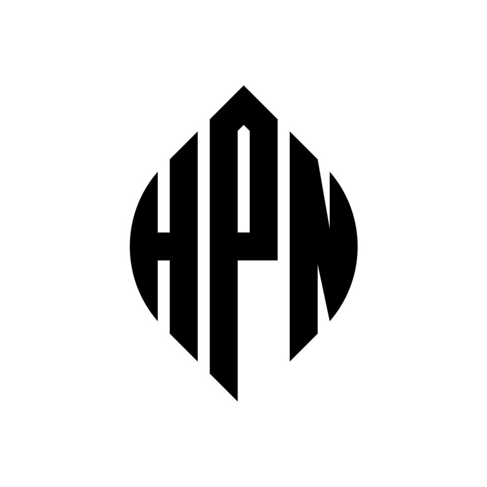 Diseño de logotipo de letra de círculo hpn con forma de círculo y elipse. hpn letras elipses con estilo tipográfico. las tres iniciales forman un logo circular. vector de marca de letra de monograma abstracto del emblema del círculo hpn.
