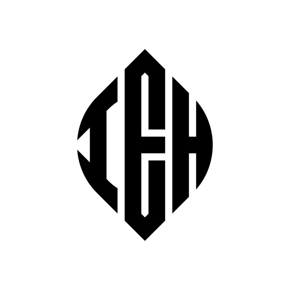 IEH circle letter logo design with circle and ellipse shape. IEH ellipse letters with typographic style. The three initials form a circle logo. IEH Circle Emblem Abstract Monogram Letter Mark Vector. vector