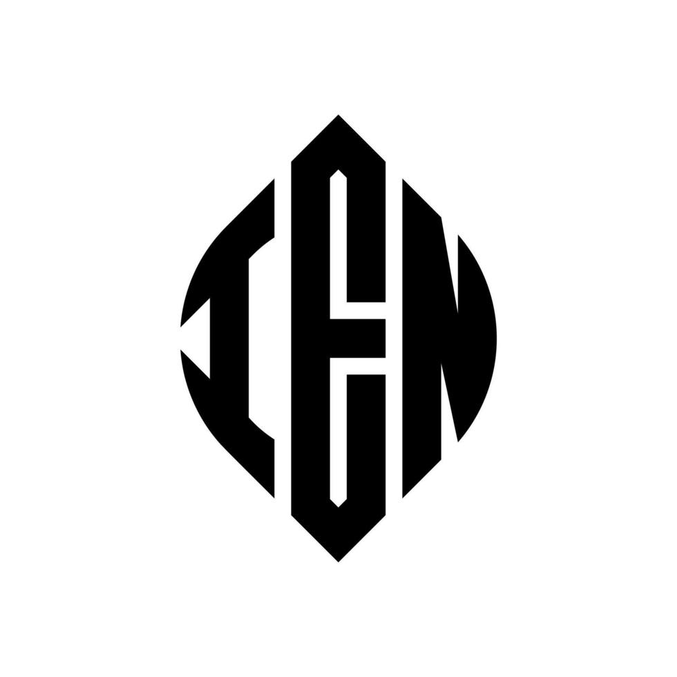 IEN circle letter logo design with circle and ellipse shape. IEN ellipse letters with typographic style. The three initials form a circle logo. IEN Circle Emblem Abstract Monogram Letter Mark Vector. vector