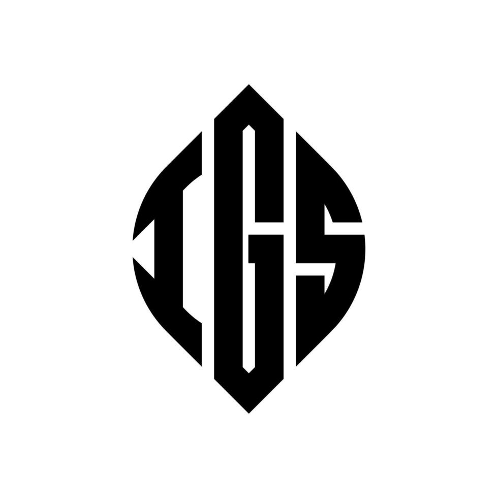 IGS circle letter logo design with circle and ellipse shape. IGS ellipse letters with typographic style. The three initials form a circle logo. IGS Circle Emblem Abstract Monogram Letter Mark Vector. vector
