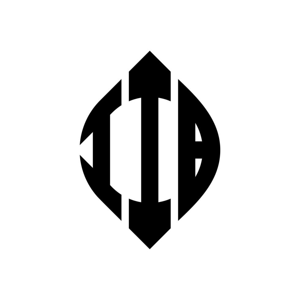 IIB circle letter logo design with circle and ellipse shape. IIB ellipse letters with typographic style. The three initials form a circle logo. IIB Circle Emblem Abstract Monogram Letter Mark Vector. vector