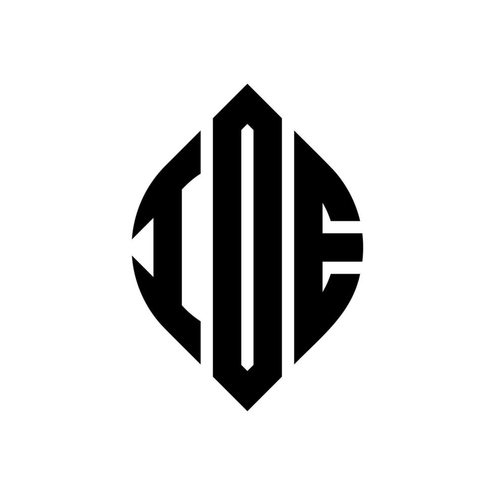 IOE circle letter logo design with circle and ellipse shape. IOE ellipse letters with typographic style. The three initials form a circle logo. IOE Circle Emblem Abstract Monogram Letter Mark Vector. vector