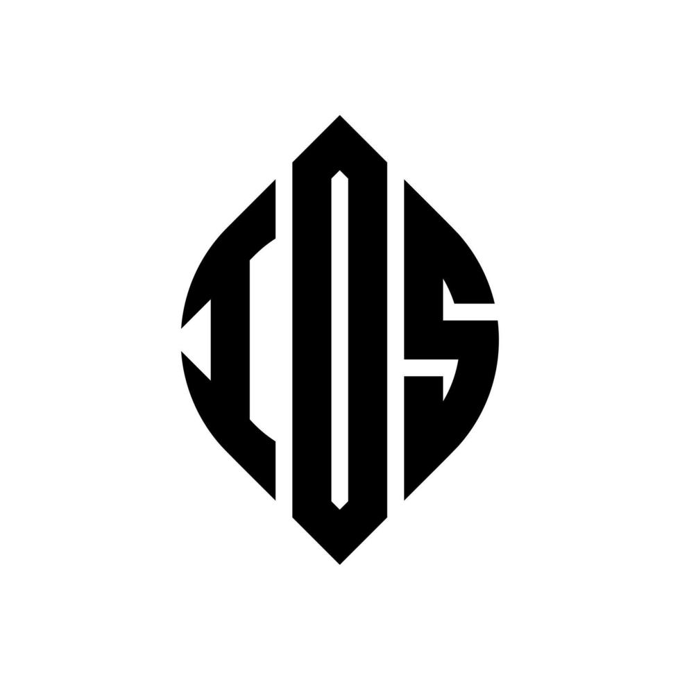 IOS circle letter logo design with circle and ellipse shape. IOS ellipse letters with typographic style. The three initials form a circle logo. IOS Circle Emblem Abstract Monogram Letter Mark Vector. vector