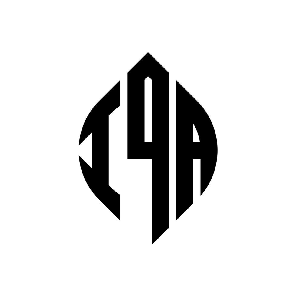 diseño de logotipo de letra de círculo iqa con forma de círculo y elipse. letras elipses iqa con estilo tipográfico. las tres iniciales forman un logo circular. Vector de marca de letra de monograma abstracto del emblema del círculo iqa.