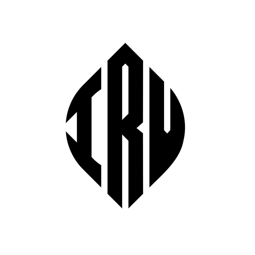 IRV circle letter logo design with circle and ellipse shape. IRV ellipse letters with typographic style. The three initials form a circle logo. IRV Circle Emblem Abstract Monogram Letter Mark Vector. vector