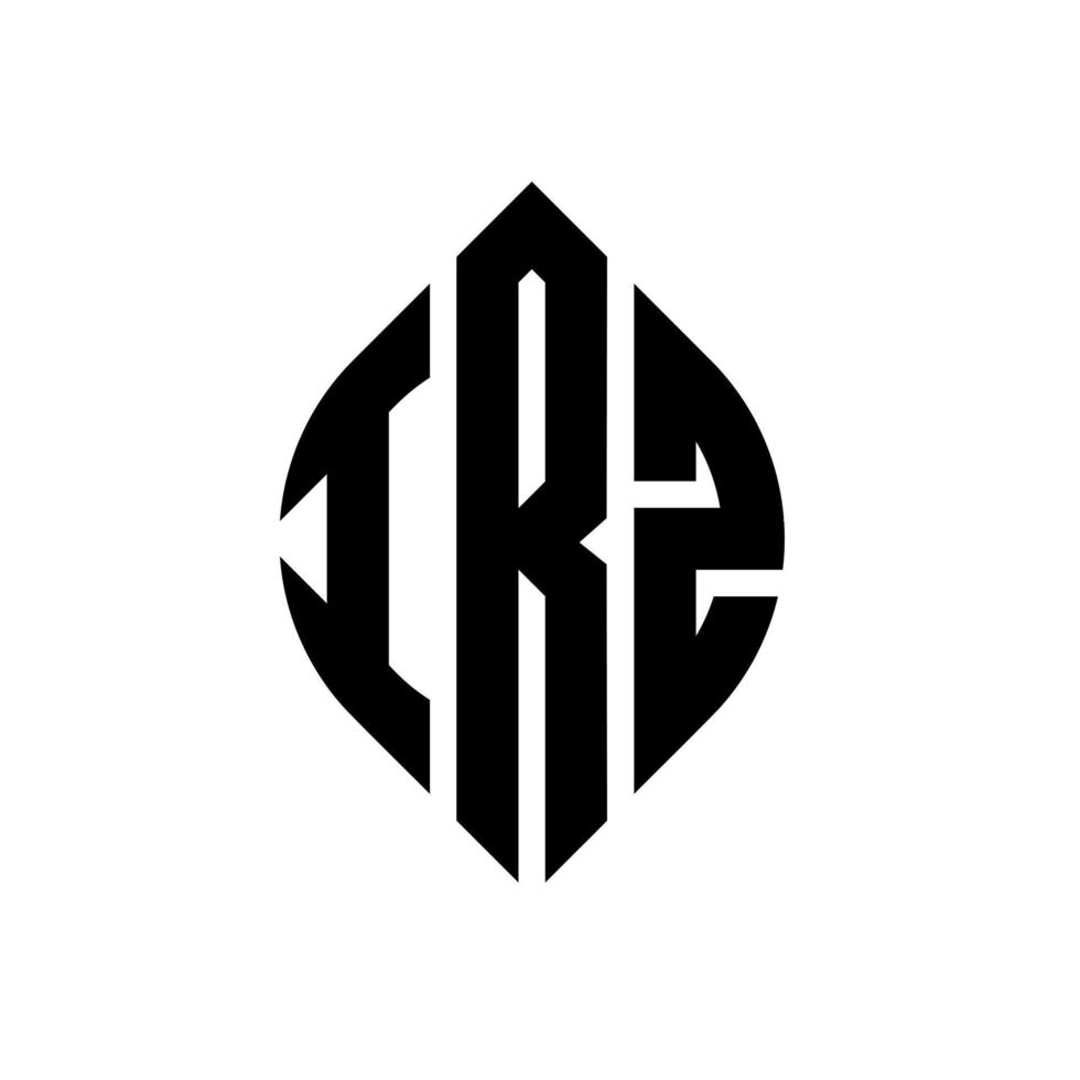 diseño de logotipo de letra de círculo irz con forma de círculo y elipse. irz letras elipses con estilo tipográfico. las tres iniciales forman un logo circular. vector de marca de letra de monograma abstracto del emblema del círculo irz.