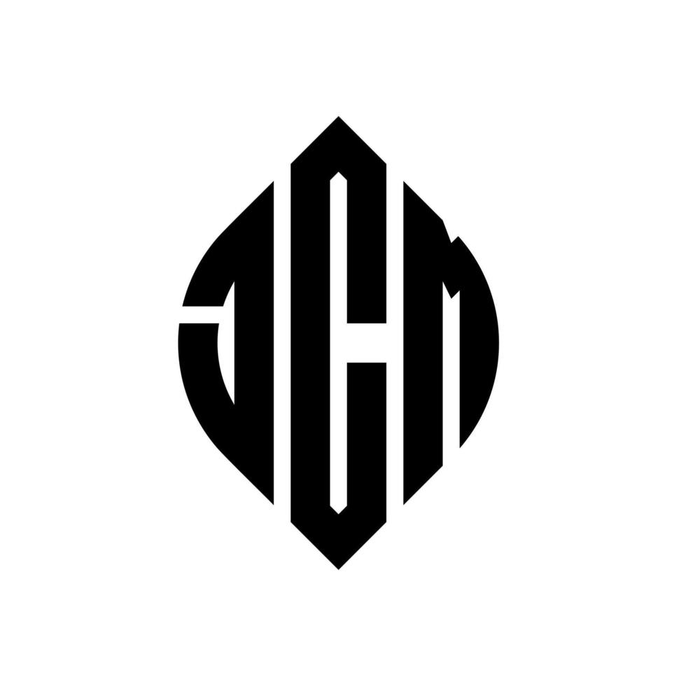 JCM circle letter logo design with circle and ellipse shape. JCM ellipse letters with typographic style. The three initials form a circle logo. JCM Circle Emblem Abstract Monogram Letter Mark Vector. vector