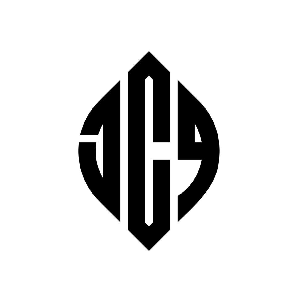 diseño de logotipo de letra de círculo jcq con forma de círculo y elipse. jcq letras elipses con estilo tipográfico. las tres iniciales forman un logo circular. vector de marca de letra de monograma abstracto del emblema del círculo jcq.