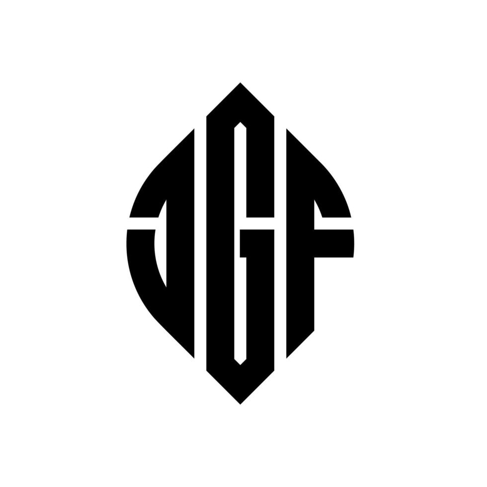 diseño de logotipo de letra de círculo jgf con forma de círculo y elipse. jgf letras elipses con estilo tipográfico. las tres iniciales forman un logo circular. vector de marca de letra de monograma abstracto del emblema del círculo jgf.