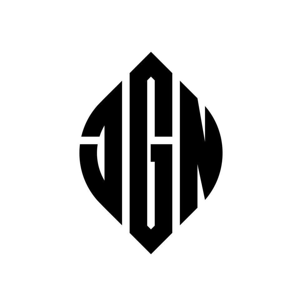 Diseño de logotipo de letra de círculo jgn con forma de círculo y elipse. jgn letras elipses con estilo tipográfico. las tres iniciales forman un logo circular. jgn círculo emblema resumen monograma letra marca vector. vector