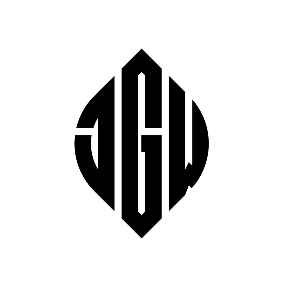 diseño de logotipo de letra de círculo jgw con forma de círculo y elipse. jgw letras elipses con estilo tipográfico. las tres iniciales forman un logo circular. jgw círculo emblema resumen monograma letra marca vector. vector