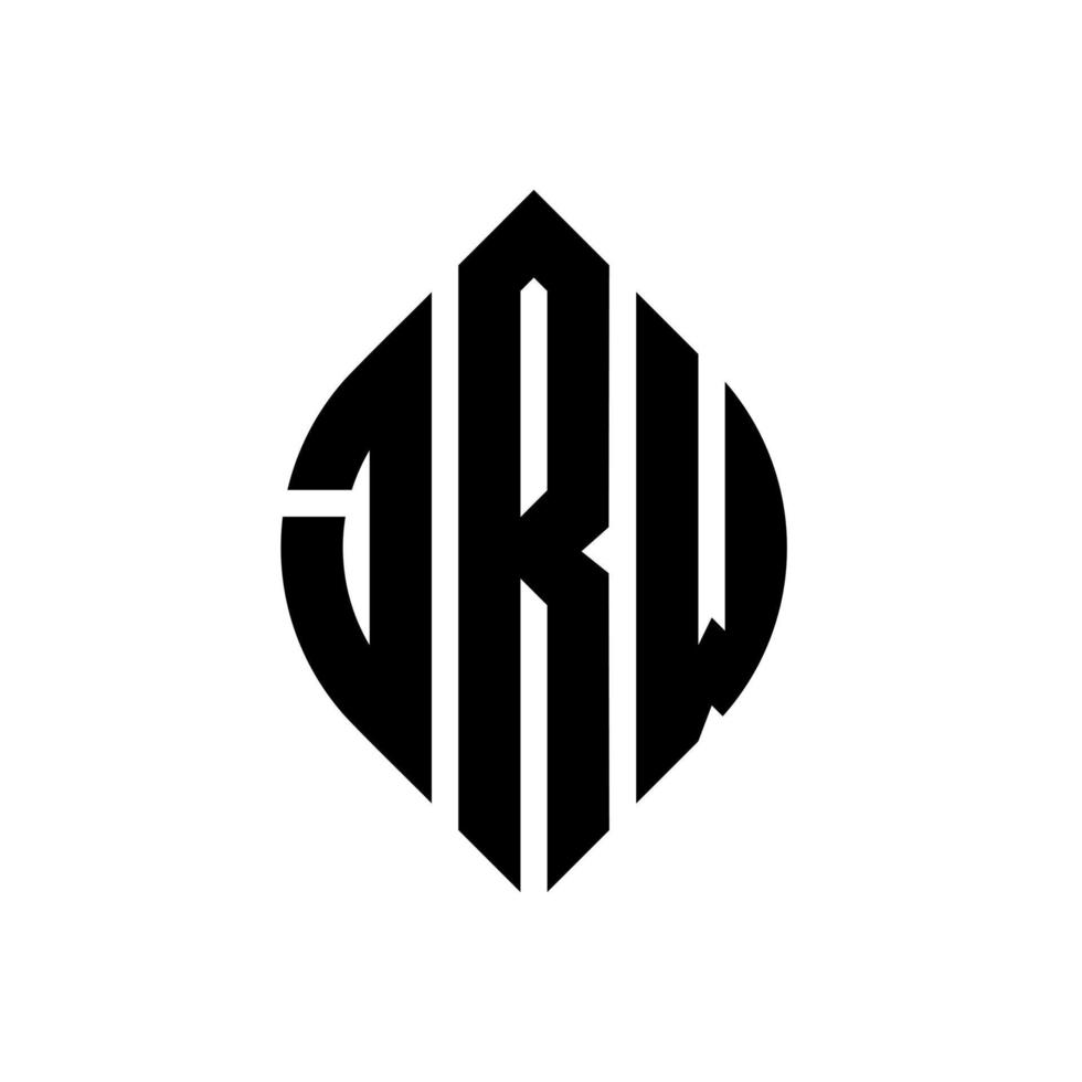 JRW circle letter logo design with circle and ellipse shape. JRW ellipse letters with typographic style. The three initials form a circle logo. JRW Circle Emblem Abstract Monogram Letter Mark Vector. vector