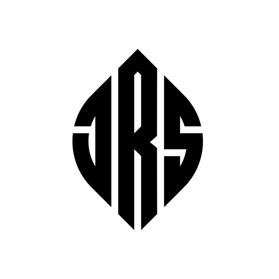 JRS circle letter logo design with circle and ellipse shape. JRS ellipse letters with typographic style. The three initials form a circle logo. JRS Circle Emblem Abstract Monogram Letter Mark Vector. vector