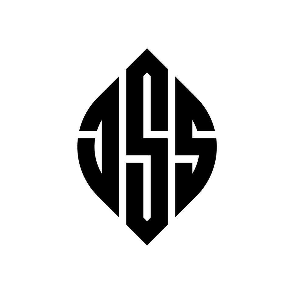 JSS circle letter logo design with circle and ellipse shape. JSS ellipse letters with typographic style. The three initials form a circle logo. JSS Circle Emblem Abstract Monogram Letter Mark Vector. vector