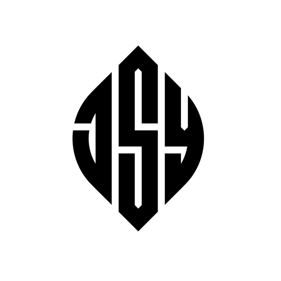 JSY circle letter logo design with circle and ellipse shape. JSY ellipse letters with typographic style. The three initials form a circle logo. JSY Circle Emblem Abstract Monogram Letter Mark Vector. vector