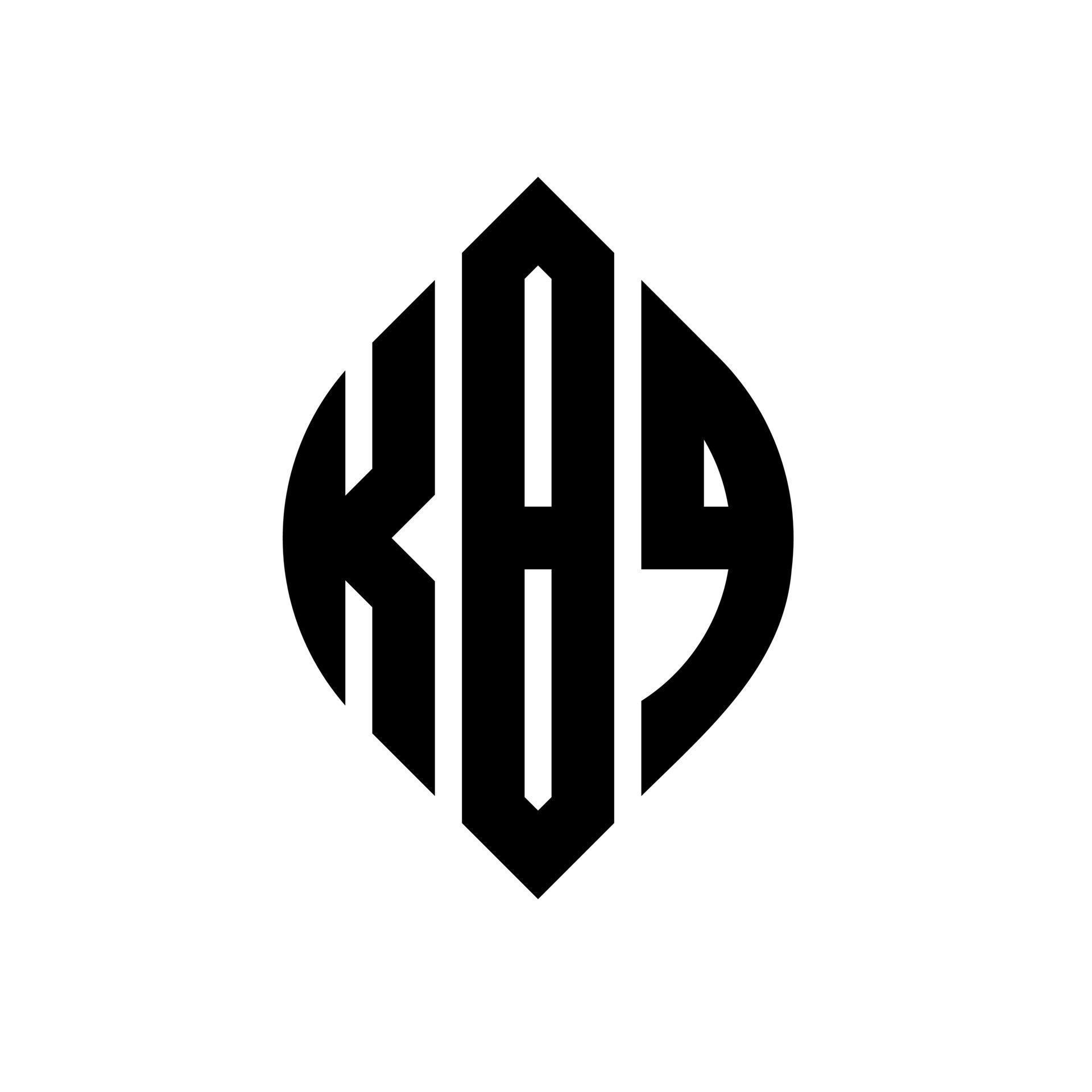 diseño de logotipo de letra de círculo kbq con forma de círculo y