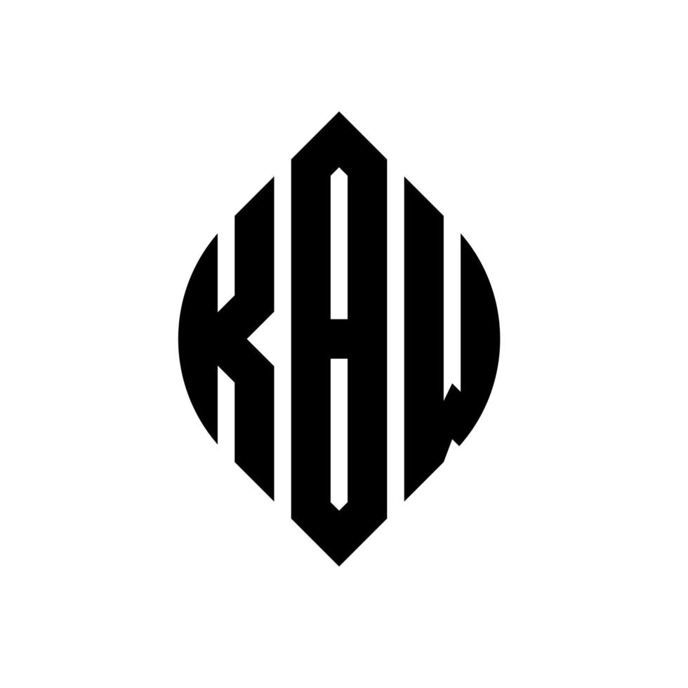 diseño de logotipo de letra de círculo kbw con forma de círculo y elipse. kbw letras elipses con estilo tipográfico. las tres iniciales forman un logo circular. kbw círculo emblema resumen monograma letra marca vector. vector