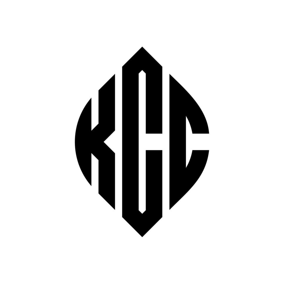 KCC circle letter logo design with circle and ellipse shape. KCC ellipse letters with typographic style. The three initials form a circle logo. KCC Circle Emblem Abstract Monogram Letter Mark Vector. vector