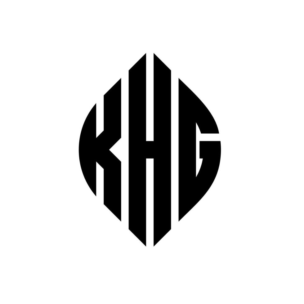 diseño de logotipo de letra de círculo khg con forma de círculo y elipse. letras elipses khg con estilo tipográfico. las tres iniciales forman un logo circular. khg círculo emblema resumen monograma letra marca vector. vector