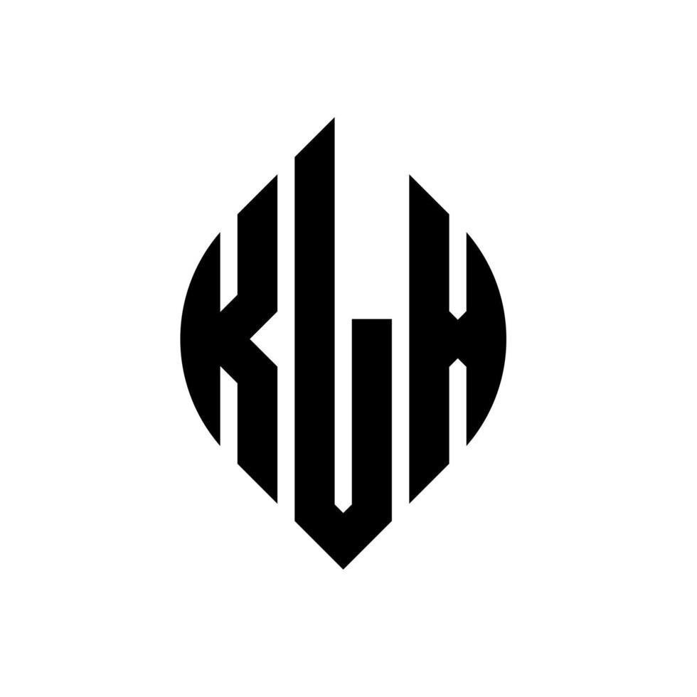 diseño de logotipo de letra de círculo klx con forma de círculo y elipse. klx letras elipses con estilo tipográfico. las tres iniciales forman un logo circular. vector de marca de letra de monograma abstracto del emblema del círculo klx.