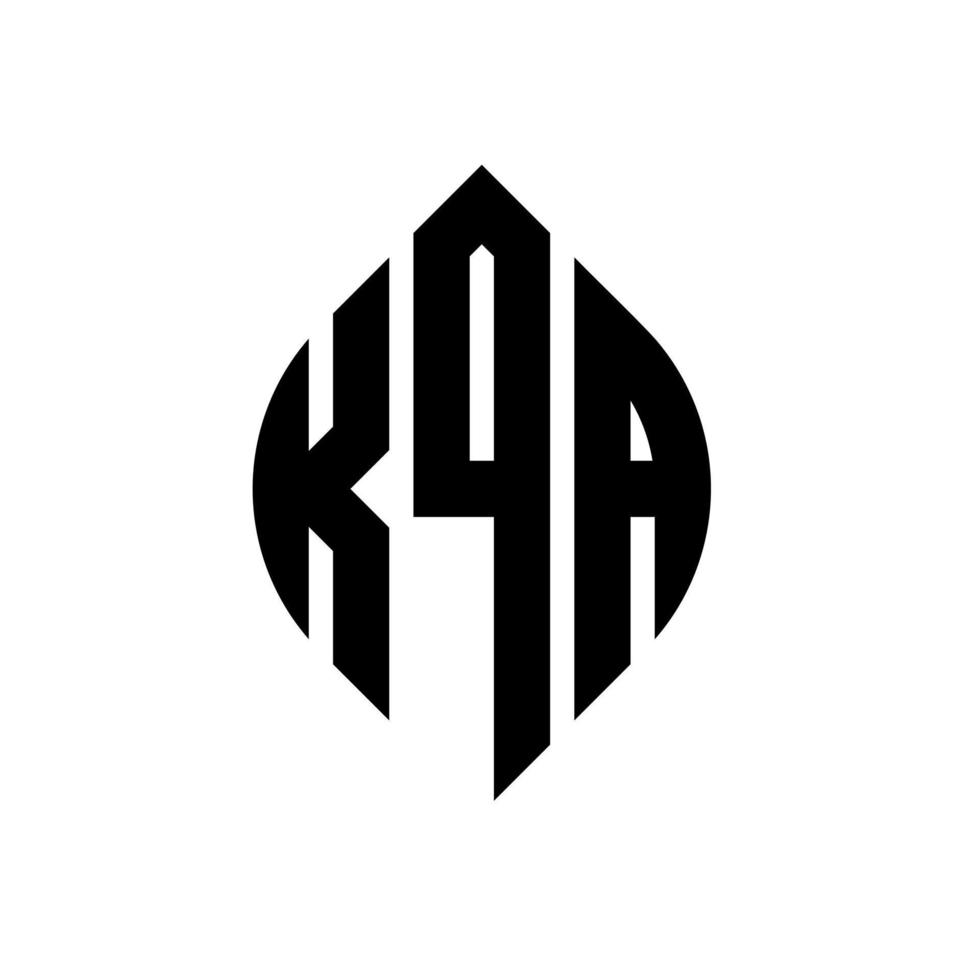 diseño de logotipo de letra de círculo kqa con forma de círculo y elipse. letras de elipse kqa con estilo tipográfico. las tres iniciales forman un logo circular. vector de marca de letra de monograma abstracto del emblema del círculo kqa.