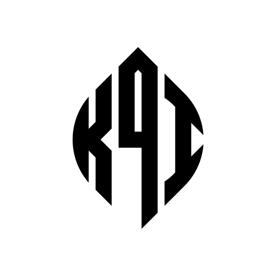diseño de logotipo de letra de círculo kqi con forma de círculo y elipse. letras de elipse kqi con estilo tipográfico. las tres iniciales forman un logo circular. vector de marca de letra de monograma abstracto del emblema del círculo kqi.