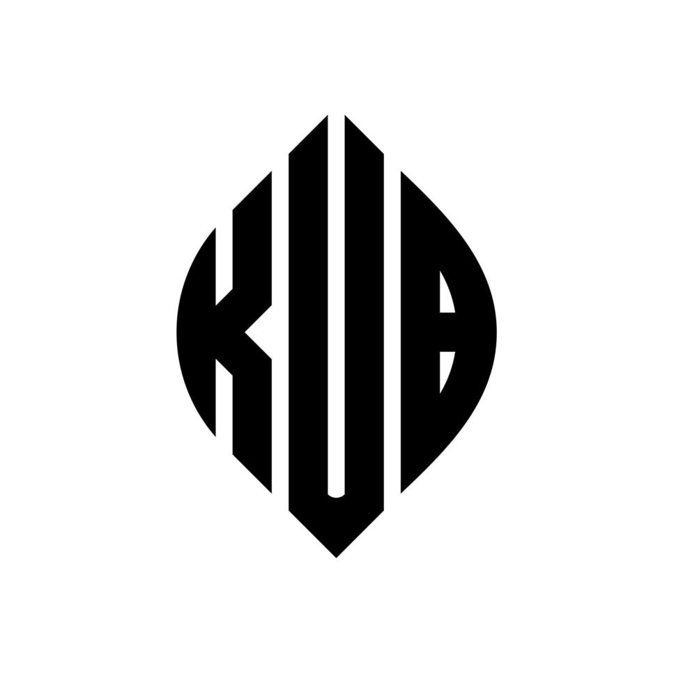 diseño de logotipo de letra de círculo kub con forma de círculo y elipse. kub letras elipses con estilo tipográfico. las tres iniciales forman un logo circular. vector de marca de letra de monograma abstracto del emblema del círculo kub.