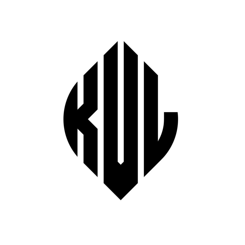 diseño de logotipo de letra de círculo kvl con forma de círculo y elipse. kvl letras elipses con estilo tipográfico. las tres iniciales forman un logo circular. vector de marca de letra de monograma abstracto del emblema del círculo kvl.