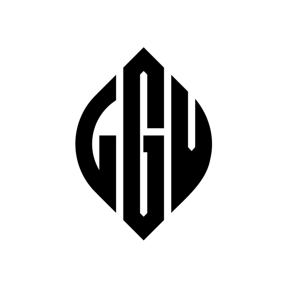 LGV circle letter logo design with circle and ellipse shape. LGV ellipse letters with typographic style. The three initials form a circle logo. LGV Circle Emblem Abstract Monogram Letter Mark Vector. vector