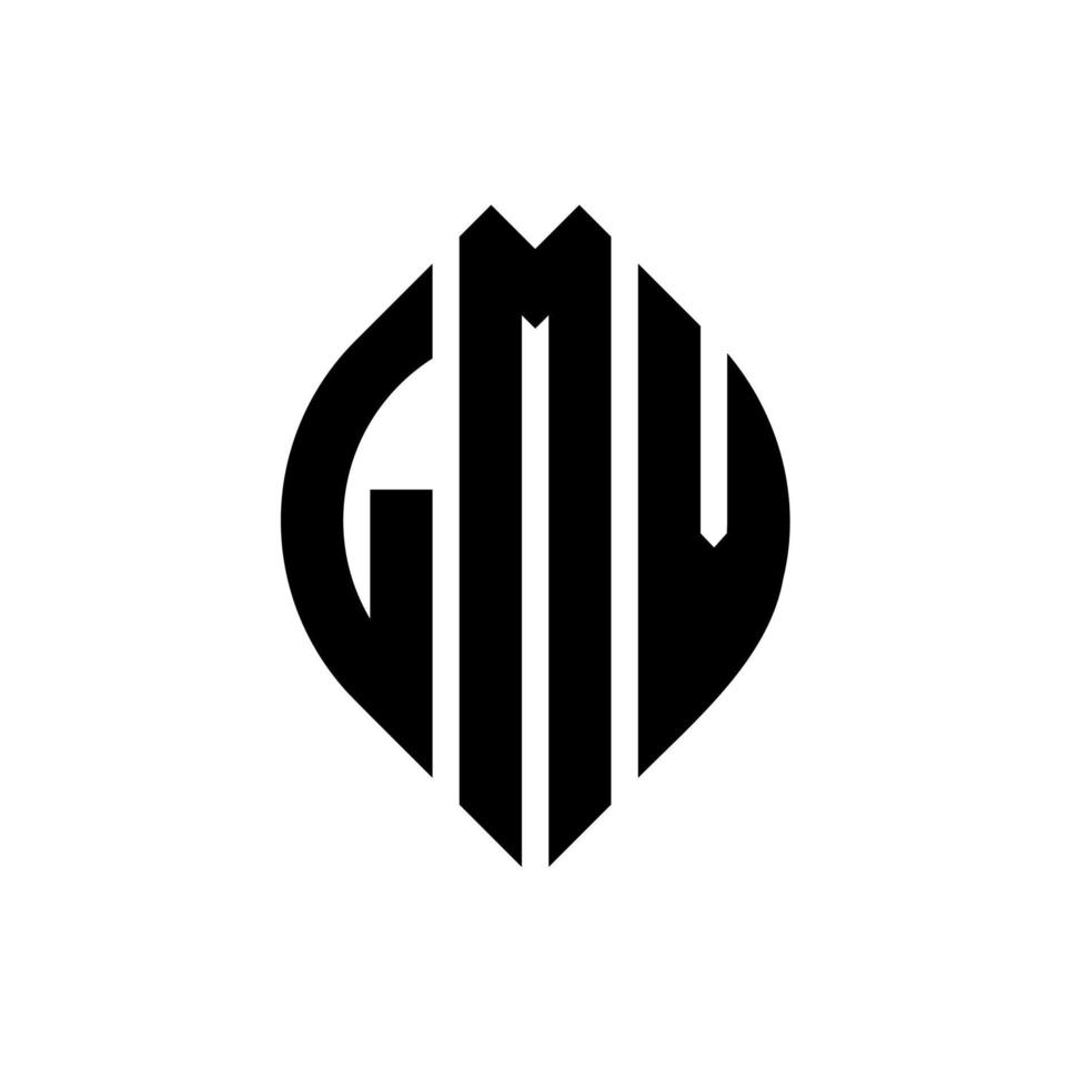 Diseño de logotipo de letra de círculo lmv con forma de círculo y elipse. lmv letras elipses con estilo tipográfico. las tres iniciales forman un logo circular. lmv círculo emblema resumen monograma letra marca vector. vector